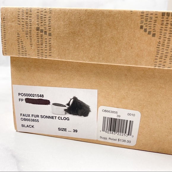 NIB Free People Faux Fur Sonnet Wooden Clog Sandal - Picture 11 of 11